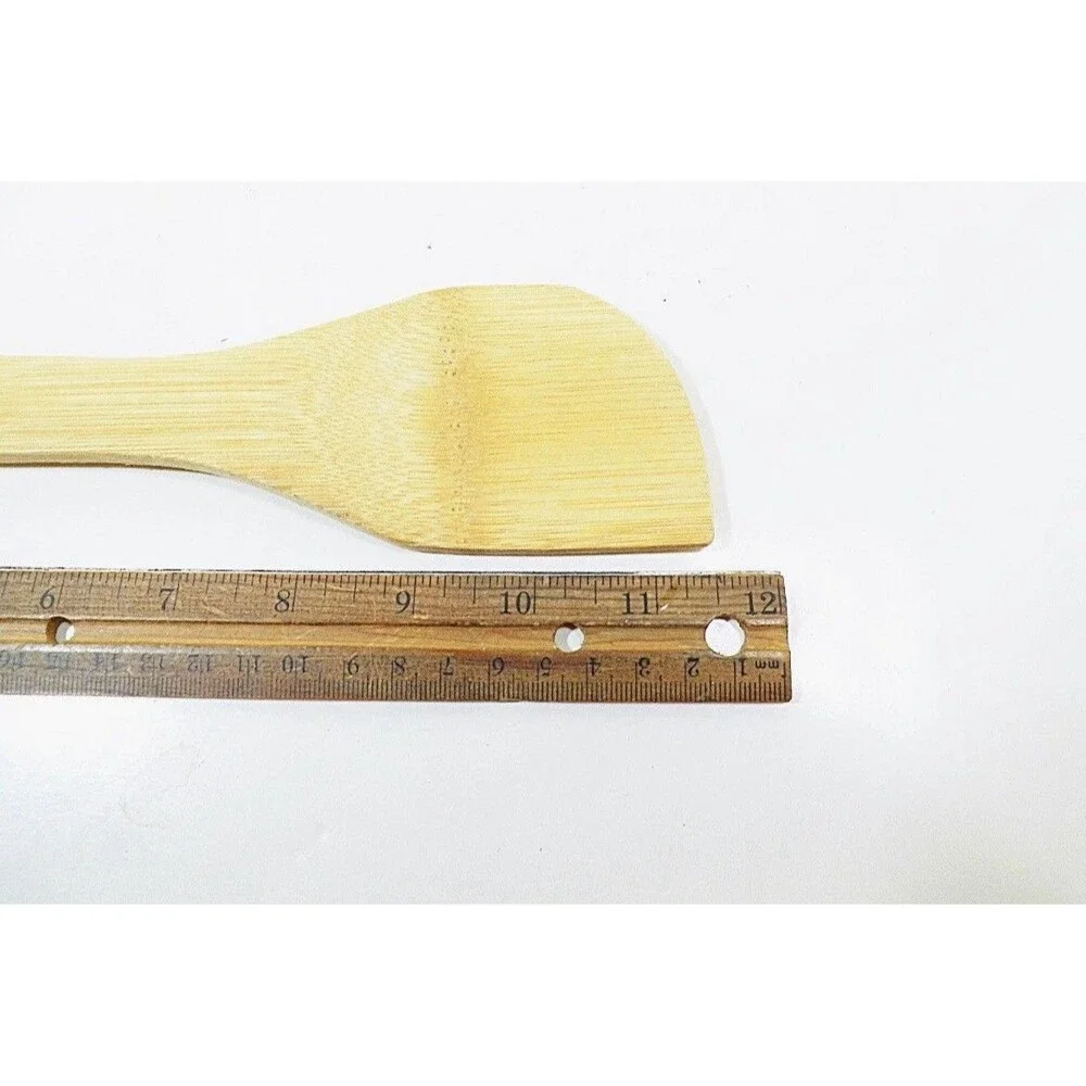 8 Pc Bamboo Kitchen Utensils Wooden Spatula, Spoon Fork Natural Wood Cooking Set